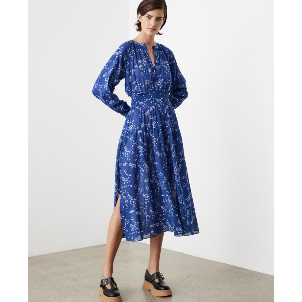 Apiece Apart La Ventura Maxi Dress - Size 2XL - Splattered Lapis